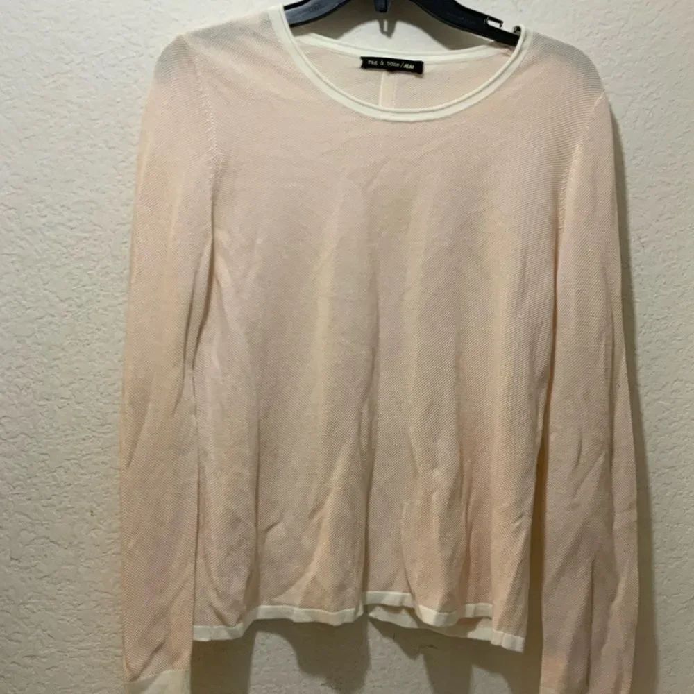 Rag & Bone jeans Long Sleeve Pink White Top Size XS